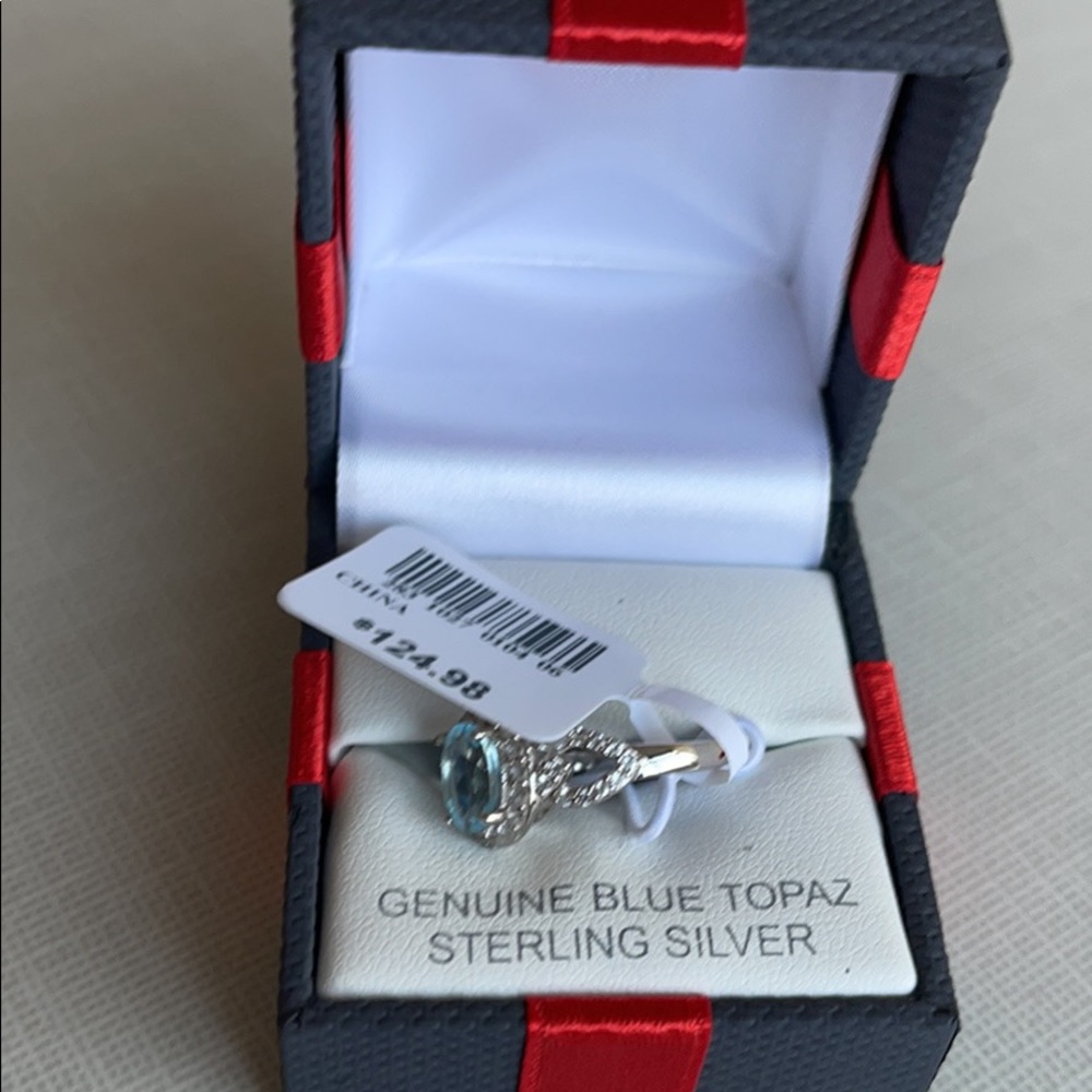 SOLD size 7 Genuine Blue Topaz Ring..still in box..divorced need it gone SOLD